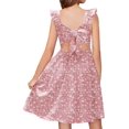 thumbnail image 1 of Arshiner Girls Summer Dresses Tie Back A-Line Swing Midi Dress with Pockets, 1 of 6