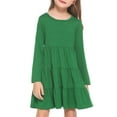 thumbnail image 1 of Arshiner Girls' Super Soft Cotton Long Sleeve Tiered Dress, 1 of 10