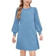 thumbnail image 1 of Arshiner Girls Sweater Dress Fall Winter Knit Puff Long Sleeve Pullover Casual Dresses with Pockets, 1 of 6