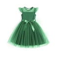 thumbnail image 1 of Arshiner Girls Toddler Dress Summer Ruffle Sleeve Mesh A Line Formal Party Tulle Dresses with Pockets, 1 of 6