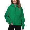 thumbnail image 1 of Arshiner Girls Zip Up Hoodies Black Teen Hooded Sweatshirts Fleece Track Jackets Kids Fall Winter Clothes, 1 of 6