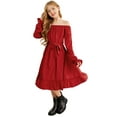 thumbnail image 1 of Arshiner Halloween Black Dress Girls Fall Funeral Casual Father Daughter Dance Dresses for 10-12Y, 1 of 9