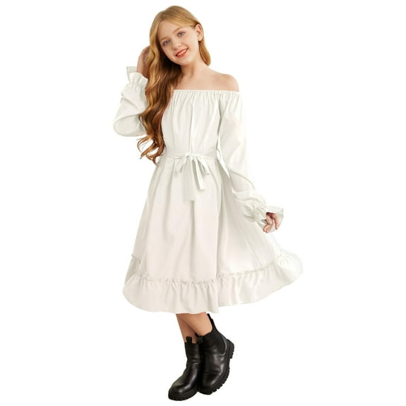 Arshiner Halloween Black Dress Girls Fall Funeral Casual Father Daughter Dance Dresses for 10-12Y