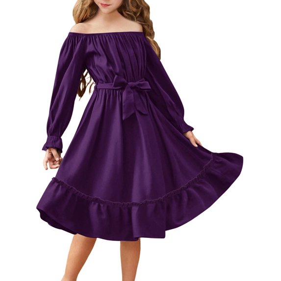 Arshiner Halloween Black Dress Girls Fall Funeral Casual Father Daughter Dance Dresses for 10-12Y