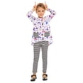thumbnail image 1 of Arshiner Little Girls Outfits Cute Clothing Sets Long Sleeve 2pcs Pants Sets with Pockets Navy Blue 6-7 Years, 1 of 8