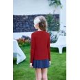 thumbnail image 1 of Arshiner Long Sleeve Shirts for Girls Raglan Sleeves Crewneck Knit Blouse for Kids Casual Blue Cute Loose Tops Kids 12 Years 160 Deep red, 1 of 5