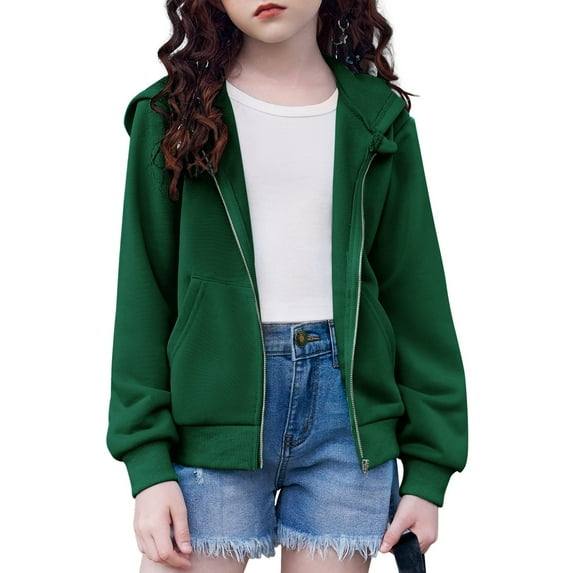 Arshiner Tween Sweatshirts for Girls Full Zip Up Kids Hoodies Christmas Green Y2k Clothes Hoodies Green Hoodie Hoodie For Girls 10-12