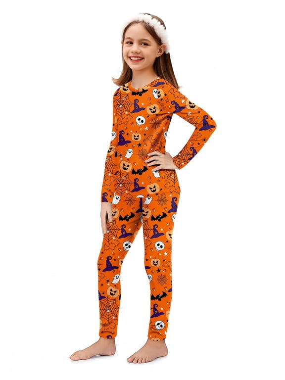 Thermal Underwear for Kids Long Johns Girls Base Layer Top and Bottom Set