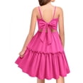 thumbnail image 1 of Arshiner Girls Tie Back Summer Dresses Casual Hot Pink Princess Clothes A-Line Swing Beach Outfit with Pockets Tween Size 14 Dresses, 1 of 7