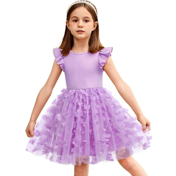 Arshiner Toddler Girls Summer Sundresses Crew Neck Tutu Gown Flower Girls Dresses for Party Wedding