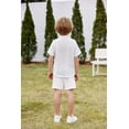 thumbnail image 1 of Arshiner Toddler Boy Clothes Summer Outfits Short Sleeve Button Down Shirt and Shorts Set with Pockets Light Blue 6-7 Years, 1 of 7