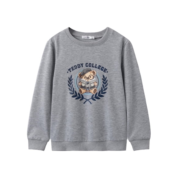 Arshiner Toddler Boy Crewneck Graphic Sweatshirt Long Sleeve Teddy Bear Sweat Shirt Fall Pullover Top for Kid 2-10Years