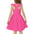 thumbnail image 1 of Arshiner Toddler Dress Girls Summer Ruffle Sleeve Backless Dresses Casual Sundress with Pockets, 1 of 6