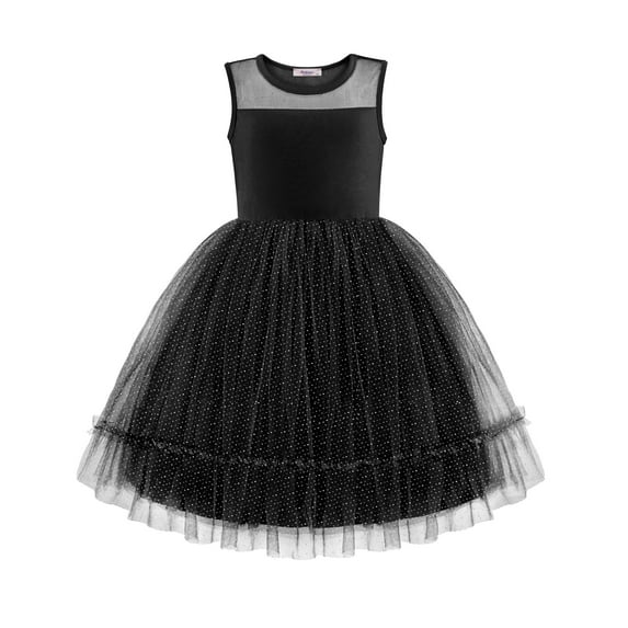 Arshiner Toddler Girl Dresses Formal Special Occasion Glitter Funeral Graduation Tulle Sparkle Sundress