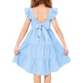 thumbnail image 1 of Arshiner Toddler Girl Summer Dress High Low Twirl Tiered Casual Boho Tie Back Sundress, 1 of 7