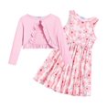 thumbnail image 1 of Arshiner Toddler Girls Dress with Pockets Cute Casual Floral Print Sleeveless Sundress and Long Sleeve Shrugs Set, 1 of 9