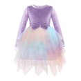 thumbnail image 1 of Arshiner Toddler Girls Dresses Sparkly Tulle Dress Fall winter Velvet Dresses for Toddler, Irregular Tulle and Cute Bowknot Design, Great for Halloween Christmas Holiday Party, 1 of 5