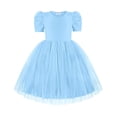 thumbnail image 1 of Arshiner Toddler Tutu Dresses Summer Puff Sleeve Tulle Easter Wedding Flower Party Formal Girl Dress, 1 of 7