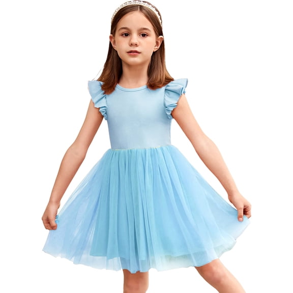 Arshiner Toddler Girls Summer Sundresses Crew Neck Tutu Gown Flower Girls Dresses for Party Wedding