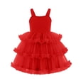 thumbnail image 1 of Arshiner Toddler Girls Tulle Dress Tiered Ruffle Fluffy Spaghetti Straps Tutu Dresses Summer Clothes, 1 of 6
