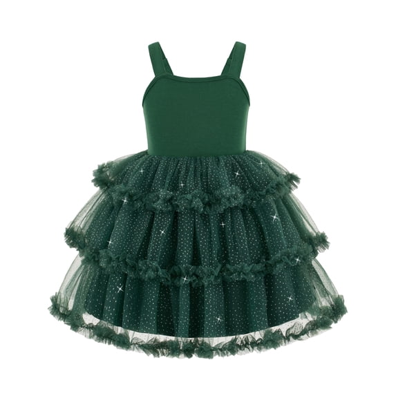 Arshiner Toddler Girls Tulle Dress Tiered Ruffle Fluffy Spaghetti Straps Tutu Dresses Summer Clothes