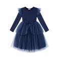 thumbnail image 1 of Arshiner Toddler Girls Tutu Dress Princess Tiered Tulle Long Sleeve Bowknot Birthday Party Dresses, 1 of 6