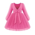 thumbnail image 1 of Arshiner Toddler Girls V Back Tutu Dress Tulle Puff Long Sleeve Wedding Birthday Party Fall Toddlers Dresses, 1 of 6