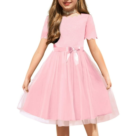 Arshiner Toddler Girls Vintage Party Dress A-Line Tulle Girl Dresses for Birthday Black
