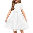 thumbnail image 1 of Arshiner Girls Dress Tutu Fluffy Summer Dresses Belted Wedding Party Flower A-Line Dress, 1 of 8