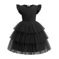 thumbnail image 1 of Arshiner Toddler Tutu Dress Girls Fluffy Summer Dresses Casual Black Funeral Tulle Sundress for Kids 6-7 Years, 1 of 7