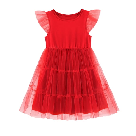 Arshiner Toddler Tutu Dress Girls Rainbow Tulle Dresses Ruffle Tiered Swing Twirly Summer Sundress