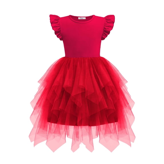 Arshiner Toddler Tutu Dress Little Girls Irregular Tulle Princess Birthday Party Formal Dresses