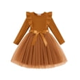 thumbnail image 1 of Arshiner Toddler Tutu Dress Little Girls Long Sleeve Casual Tulle Kids Fall Winter Outfits with Ribbon, 1 of 6