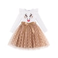 thumbnail image 1 of Arshiner Toddler Tutu Dress Little Girls Long Sleeve Casual Tulle Kids Fall Winter Outfits with Ribbon, 1 of 6