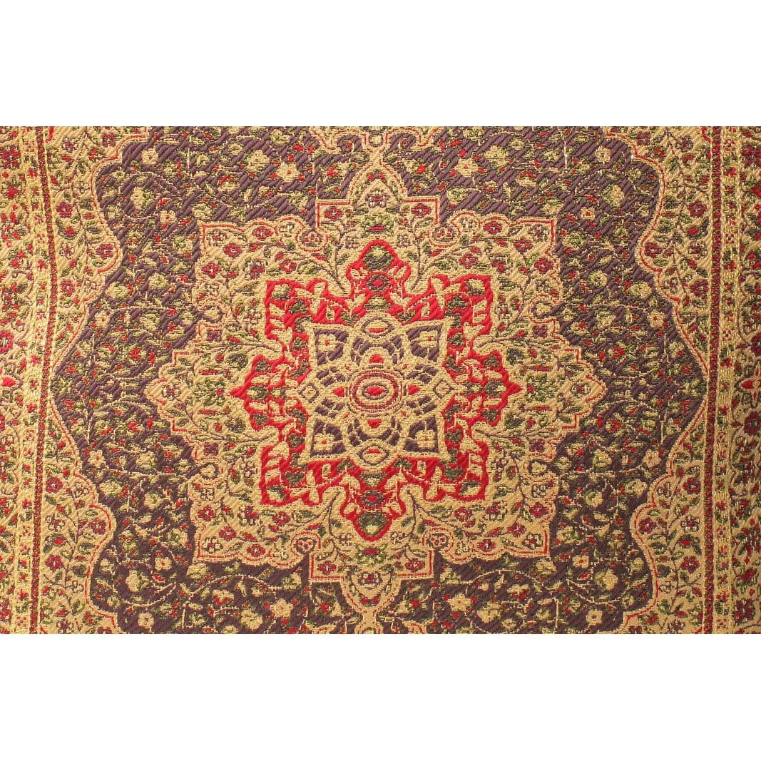 Gold and Brown Turkish Chenille Decorative Pillow 17'' x 17''