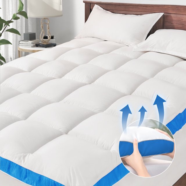Teler Cal King Mattress Topper, Mattress Pad Pillow top for Deep Sleep