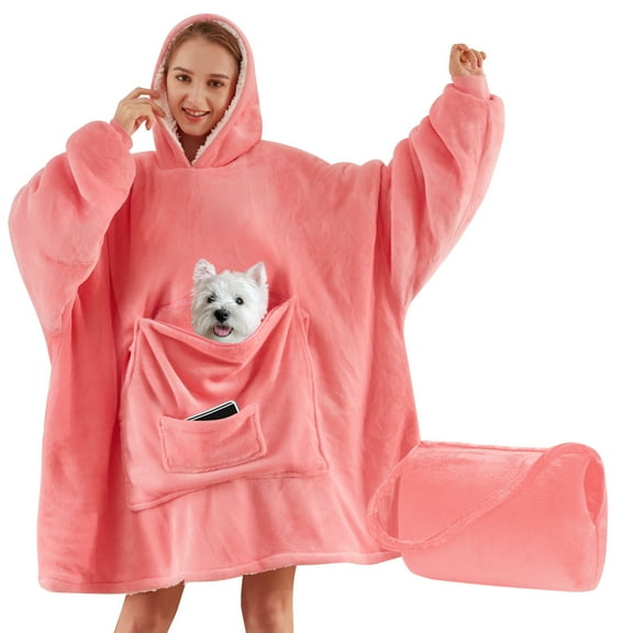 Arsny Oversized Sherpa Blanket Hoodie for Adult Women Men Teen - Thick Warm Wearable Hooded Sweatshirt Blanket