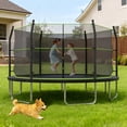 thumbnail image 1 of Arspjes 14ft Trampoline with Enclosure Net for Kids and Adults,Heavy-duty Outdoor Trampoline with Ladder,Upgraded Kids Recreational Trampoline for Family,Green, 1 of 7
