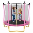 thumbnail image 1 of Arspjes 5.5 FT Trampoline for Kids,Indoor Outdoor Trampoline with Safety Enclosure Net,U-Shaped Stable Legs, Foam Padded Poles,Pink, 1 of 15