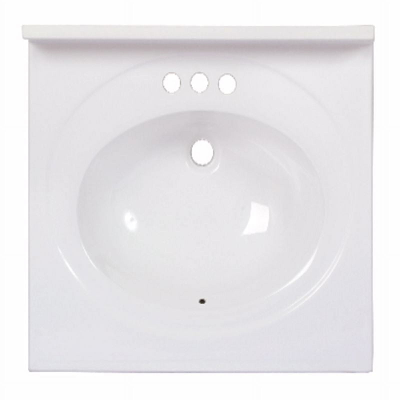 Arstar 4006078 25 x 22 in. Standard Cultured Marble Bathroom Sink, White