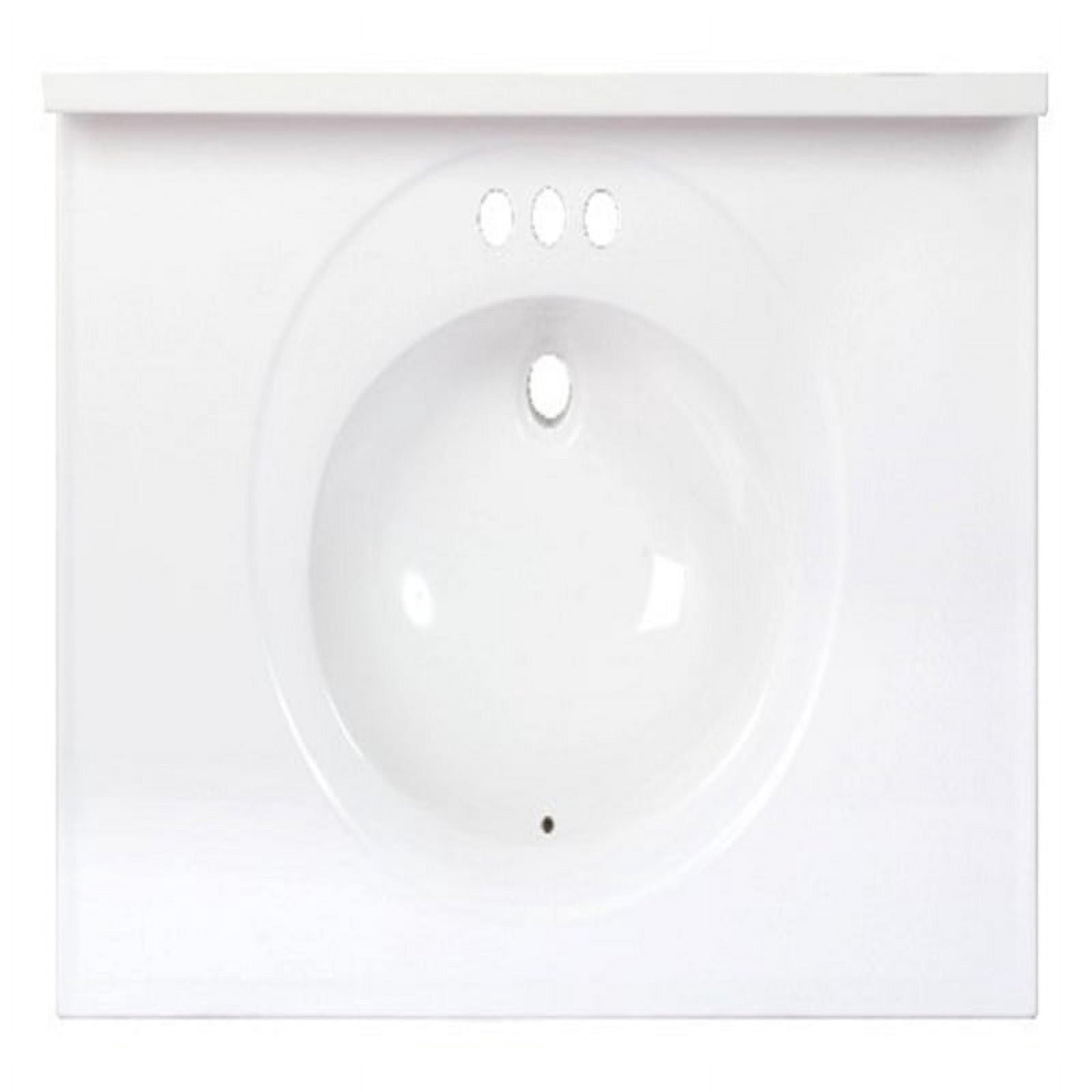 Arstar Standard Cultured Marble Bathroom Sink 37 in. W X 22 in. D White