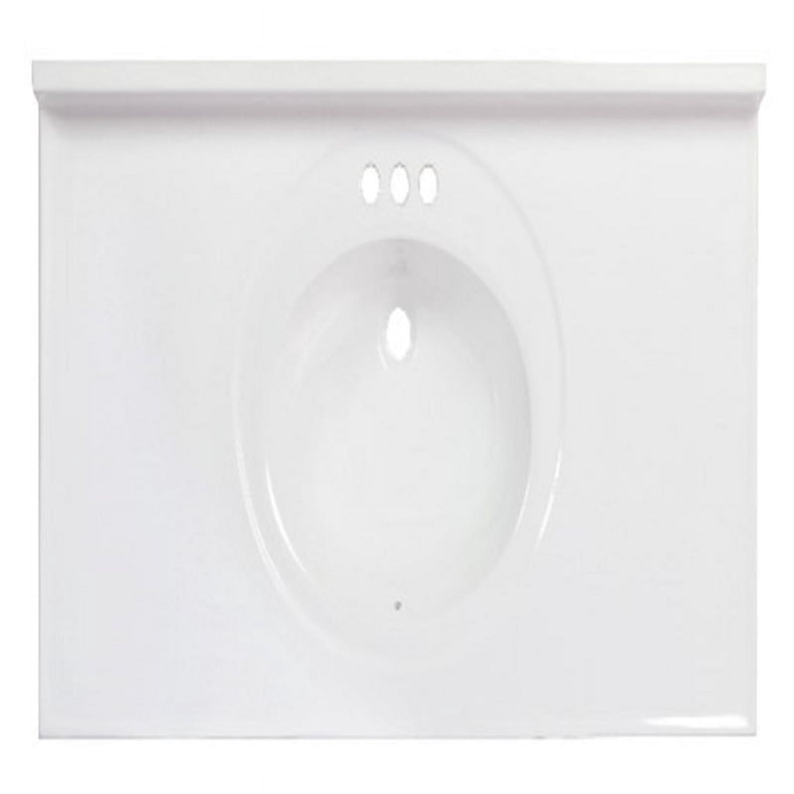 Arstar 4006177 49 x 22 in. White Standard Cultured Marble Bathroom Sink