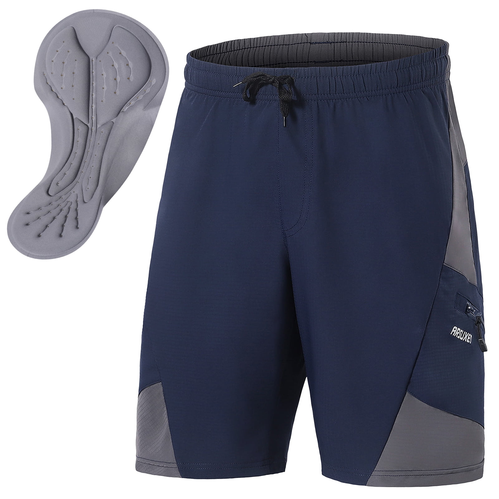 Biking Shorts Arsuxeo Men Breathable Padded Shorts Quick-drying