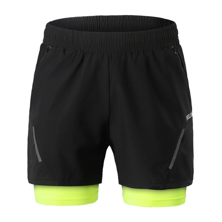 Arsuxeo Men s shorts Quick Dry Workout Men Zipper Quick Zipper Quick Dry 2 in 1 Men ERYUE Men s Wemay
