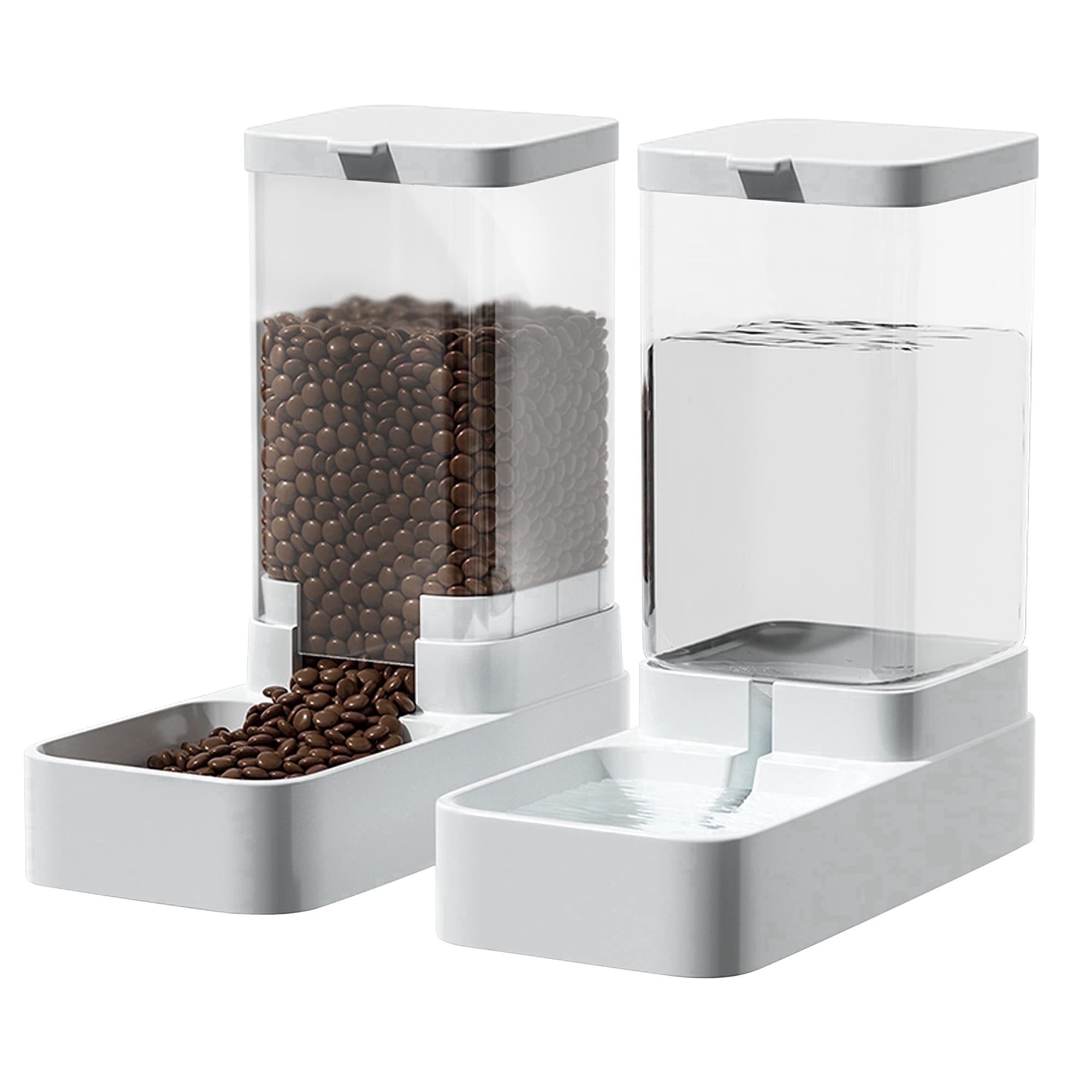 Arsvita Automatic Cat Feeder and Water Dispenser in Set,Automatic Food Feeder and Waterer Set 3.3L with Pet Food Bowl for Small Medium Dog Pets Puppy Kitten Lar