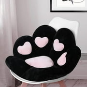 Arsvita Cat Paw Cushion Chair Comfy Kawaii Shape Lazy Plush Pillow for Gamer Chair, Cute Stuff Heart-Shaped Seat Pad Comfy Lazy Sofa Office Floor Pillow(27.6x23.6 in, Black)