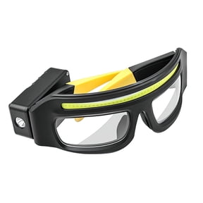 Arsvita Yellow Rechargeable LED Headlight Glasses, USB-C Charging Motion Sensor Touch Control Head Lamp, 5 Modes Hands Free Light for Running Cycling Camping Fishing Hiking