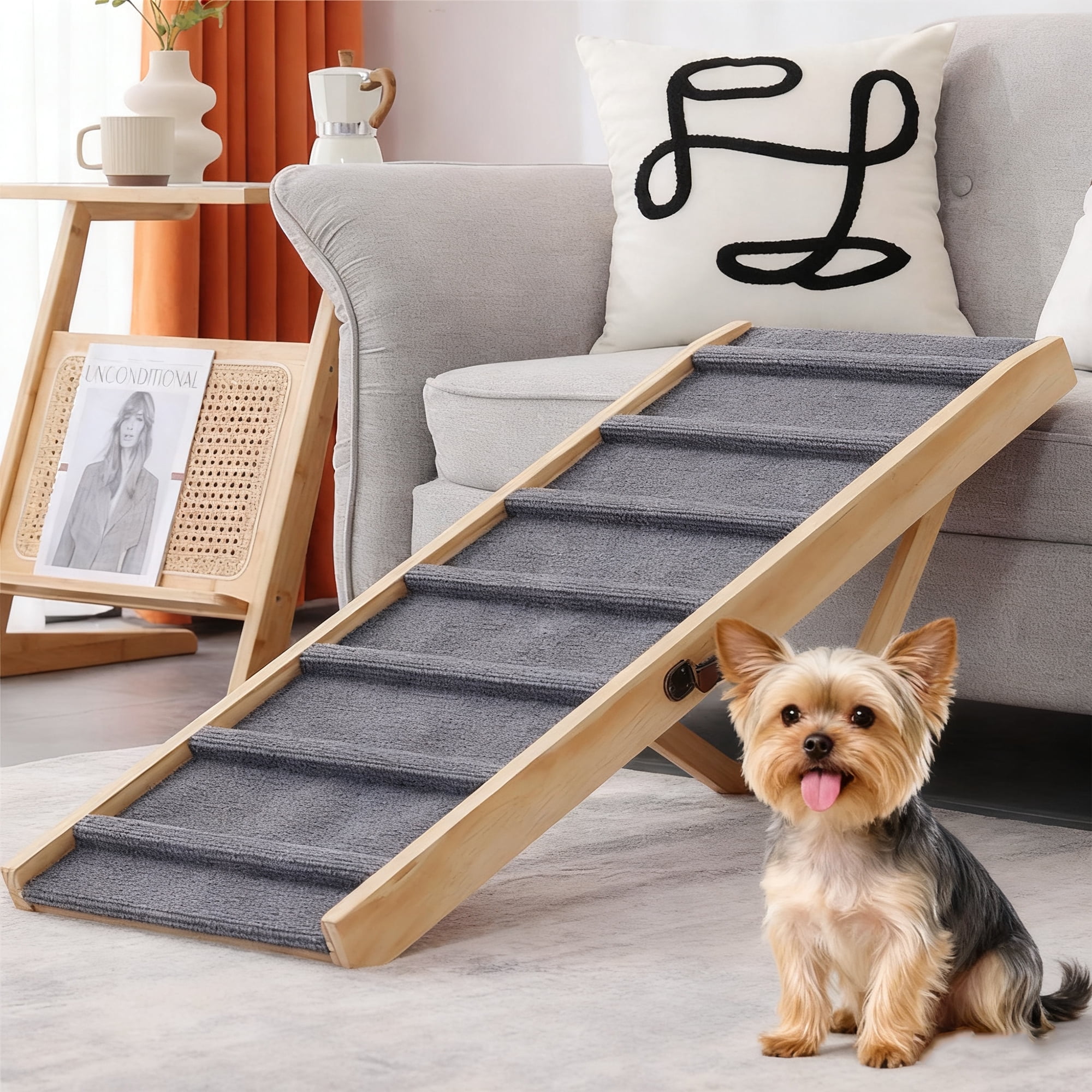 Arsvita Large Dog Pet Ramp for Bed Car Couch Stairs, Ramp for Dog Get on Bed Couch Truck SUV