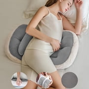 Arsvita W-Shaped Gray Maternity Pregnancy Pillow, Adjustable Soft Support Wedge for Side Sleepers, Back Belly & Hip Pain Relief
