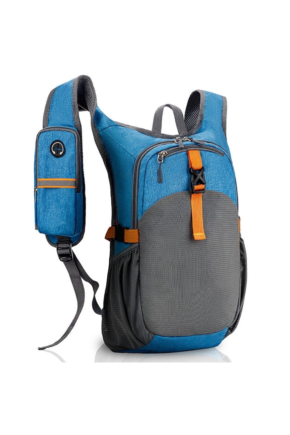 Turquoise 15L Foldable Ultralight Hiking Daypack, Adjustable Chest Belt Survival Whistle Backpack, Multi-Pocket Outdoor Travel Pack for Camping Cycling Running